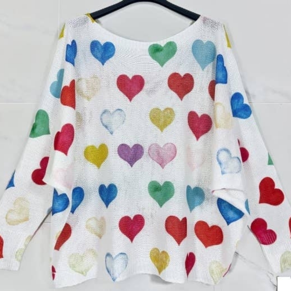Heart Print Sweater